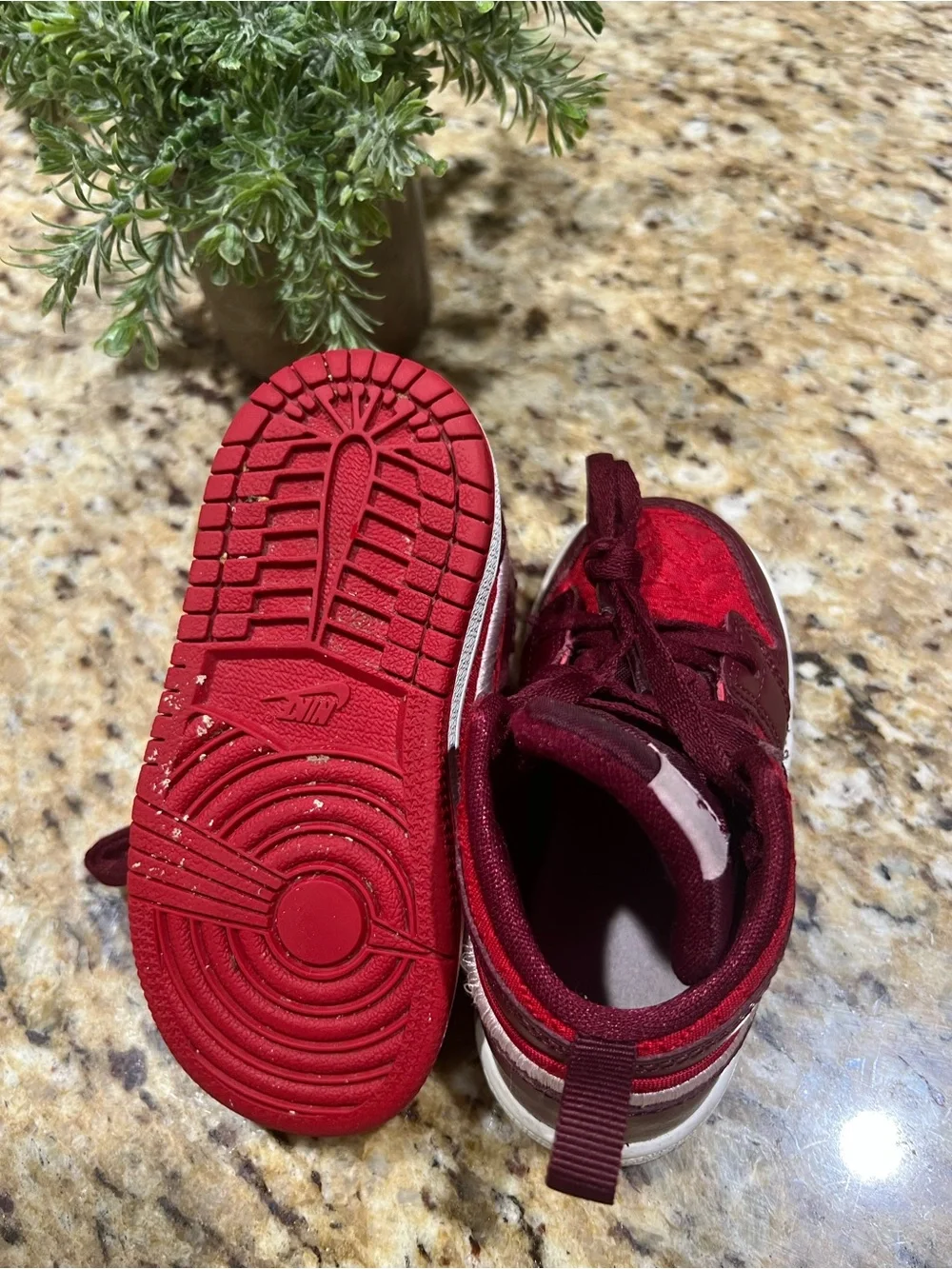 Nike Jordan Toddler Red/Pink/Maroon High-Top Sneakers 7C